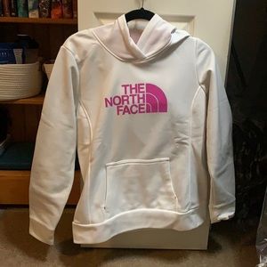 White north face sweatshirt